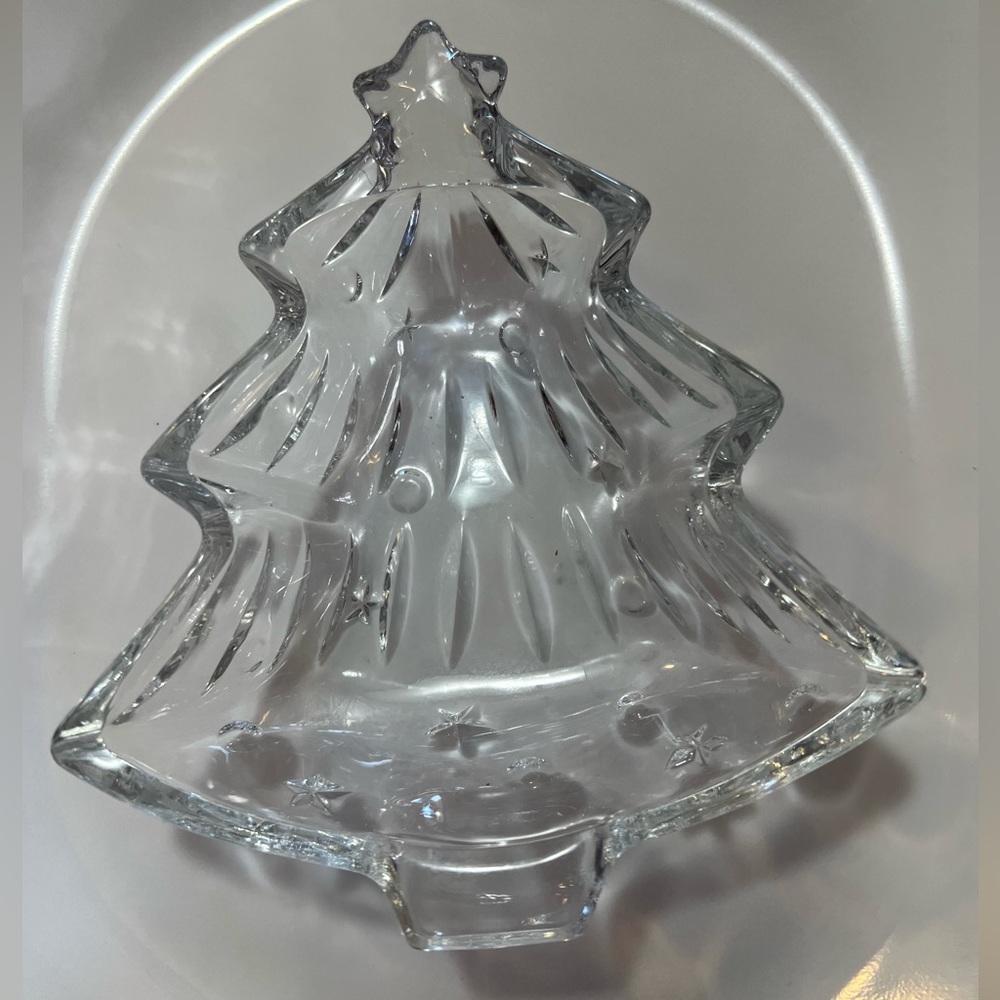 Christmas Tree Glass Candy Dish